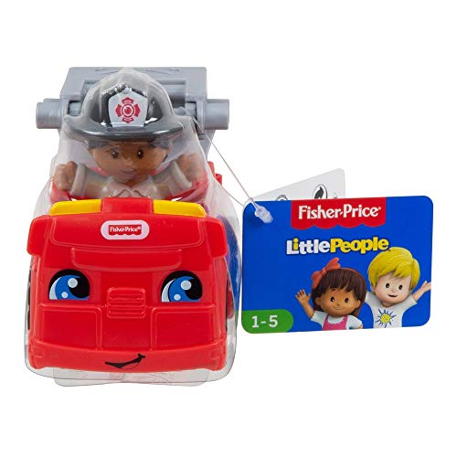 Fisher-Price Vehículo y Figura de Little People - Bombero y camión de Bomberos