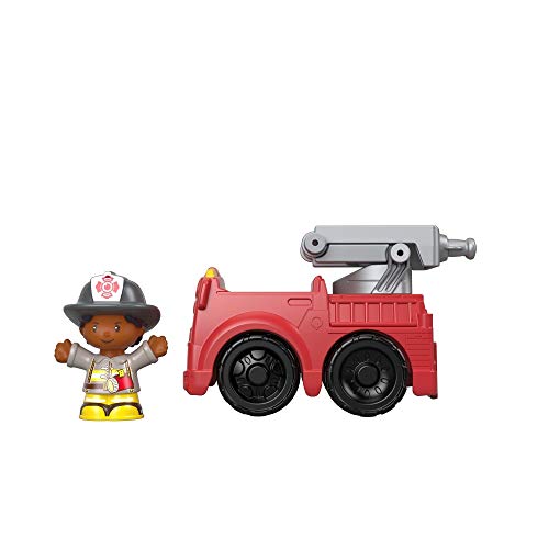 Fisher-Price Vehículo y Figura de Little People - Bombero y camión de Bomberos