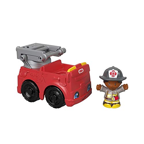 Fisher-Price Vehículo y Figura de Little People - Bombero y camión de Bomberos