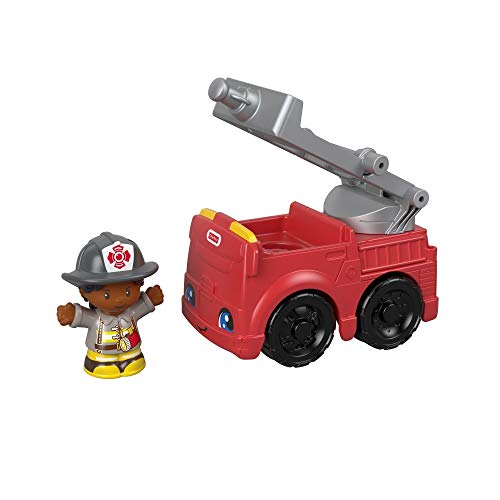 Fisher-Price Vehículo y Figura de Little People - Bombero y camión de Bomberos