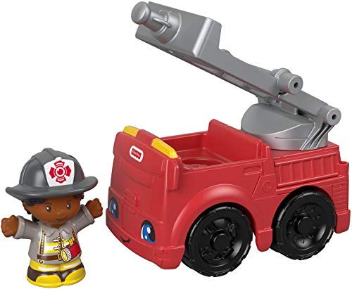 Fisher-Price Vehículo y Figura de Little People - Bombero y camión de Bomberos