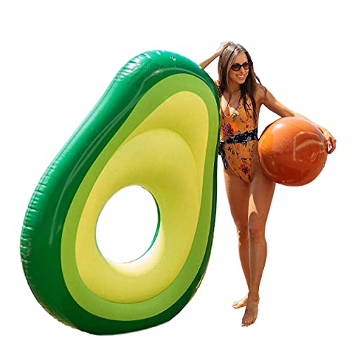 Flamingueo Flotador Aguacate - Aguacate Hinchable Piscina, Colchoneta Hinchable Aguacate, Flotador Gigante, Flotador Adulto, Colchoneta Piscina, Flotadores Piscina, Colchoneta Aguacate, 160x125 cm