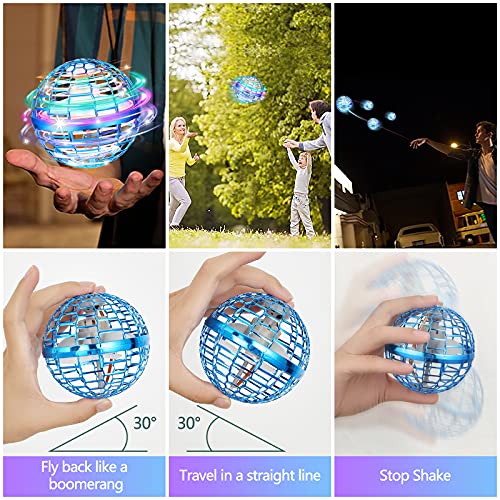 FLYNOVA PRO FLYING ORB, Suspender, Volar, Girar y Volando Bola Voladora, 360 ° LED Magic Light Fly Orb, Niños y Adultos, Juguetes Interiores y Exteriores (Rosa)