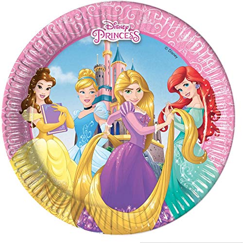 Folat B.V. 86677 Disney Princess Dreaming - Platos de papel (Ø23 cm), 8 piezas, color rosa