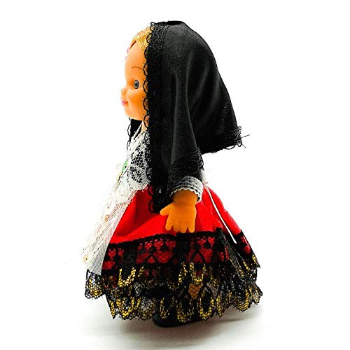 Folk Artesanía Muñeca Regional colección de 15 cm con Vestido típico Cartagenera Cartagena Murcia España.