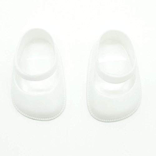 Folk Artesanía Par Zapatos Altos para muñeca Tipo Sintra, Mina, Noa, Nancy clásica Famosa Nuevo. Medidas Largo 53 mm x Ancho 33 mm No Apto para Nancy New (Blanco)