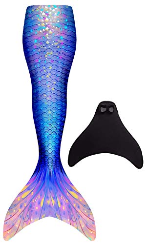 FOLOEO Traje de Baño Cola de Sirena para Natación Mermaid Niñas Disfraz Princesa Cosplay Conjuntos con Aleta para Nadar Ideal para Nadar para Niños