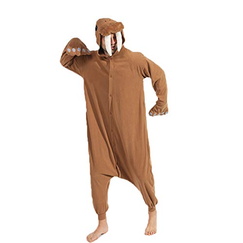 FORLADY Animal Walrus Onesie Pijamas para Adultos Unisex Polar Fleece Cosplay Disfraz Disfraz