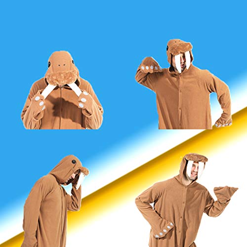 FORLADY Animal Walrus Onesie Pijamas para Adultos Unisex Polar Fleece Cosplay Disfraz Disfraz