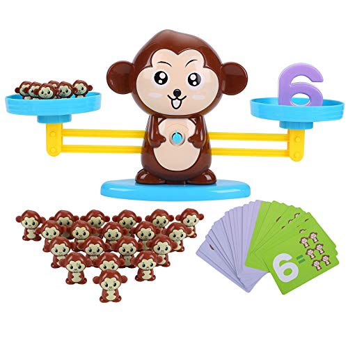 FORMIZON Equilibrar Juego de Matemáticas, Juguete Animal Balanza, Juguete Educativo Niños Balanza de Equilibrio Números Tarjetas, Juego Divertido Regalo Educativo para Niñas Niños (Monos)