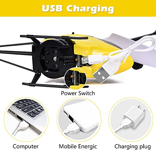 FORMIZON Helicóptero RC, Mini Helicóptero de Control Remoto con Luces LED, Despegue/Aterrizaje con un Botón Helicóptero Teledirigido para Interior y Exterior, Juguete de Regalo para Niños (Amarillo)