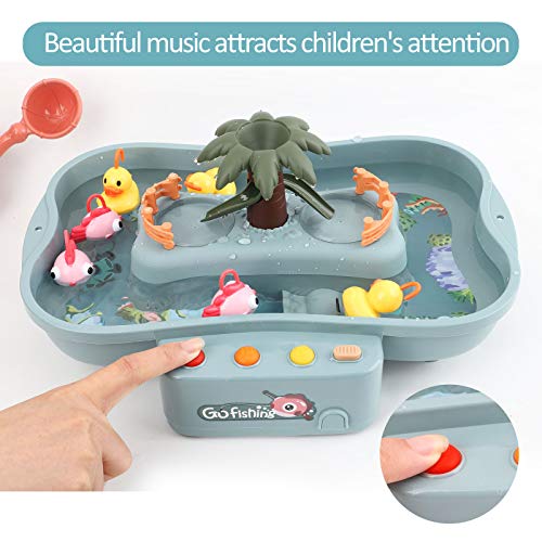 FORMIZON Juguete de Pesca, Juguetes de Baño Bebe, Juguetes Bañera Juguetes Piscina para Niños, Juguetes de Pesca con Música, Juegos de Agua para Niños Niñas (Azul-2)