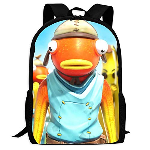 Fort-Night Fishstick and Banana Peely (2) Mochilas de hombro con impresión 3D para niños y niñas