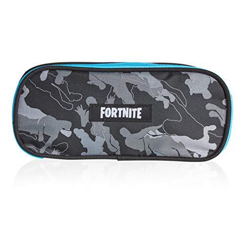 Fortnite Estuche Escolar Niño, Estuches para Lápices Diseño Emotes y Llama Ovalados y Rectangulares, Materiales Escolares Producto Oficial Fornite, Regalos para Chicos y Chicas (Camuflaje Negro)