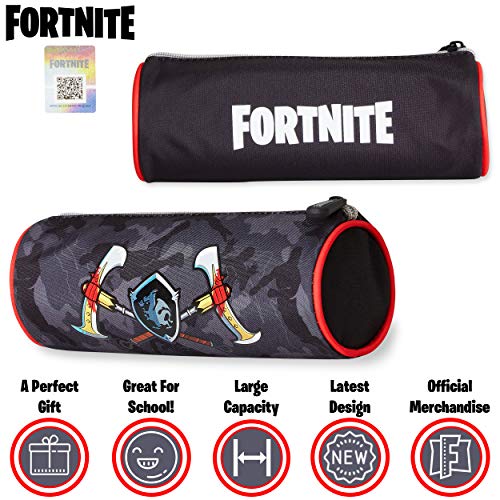 Fortnite Estuche Escolar Niño, Estuches para Lápices Diseño Emotes y Llama Ovalados y Rectangulares, Materiales Escolares Producto Oficial Fornite, Regalos para Chicos y Chicas (Gris)