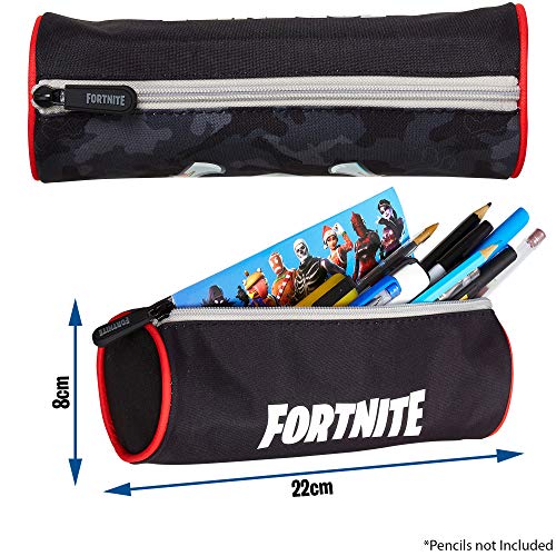 Fortnite Estuche Escolar Niño, Estuches para Lápices Diseño Emotes y Llama Ovalados y Rectangulares, Materiales Escolares Producto Oficial Fornite, Regalos para Chicos y Chicas (Gris)