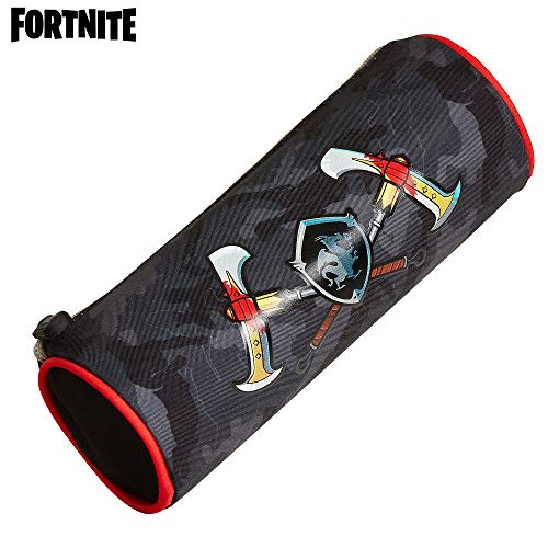 Fortnite Estuche Escolar Niño, Estuches para Lápices Diseño Emotes y Llama Ovalados y Rectangulares, Materiales Escolares Producto Oficial Fornite, Regalos para Chicos y Chicas (Gris)