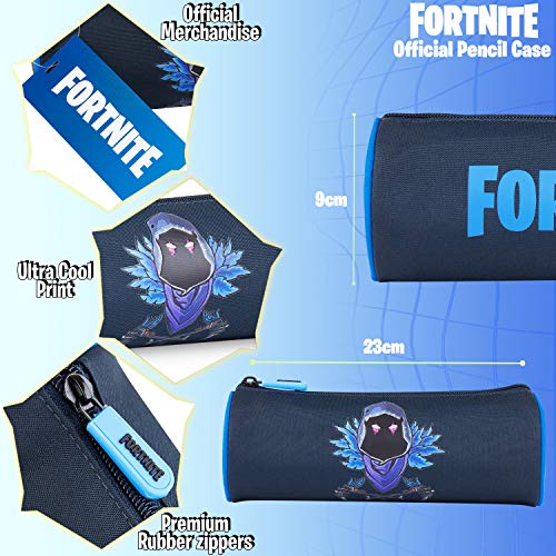 Fortnite Estuche Escolar Niño, Estuches Para Lápices, Materiales Escolares Producto Oficial Fornite, Regalos Para Chicos y Chicas Adolescentes (Azul Raven)