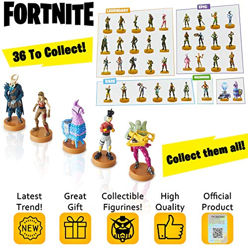 Fortnite figuras de acción | Juego de 5 figuras de Fortnite juguete coleccionables | Juguetes para adultos y niños | Accesorios Fortnite y regalos para jugadores, paquete de 5 (selección aleatoria)