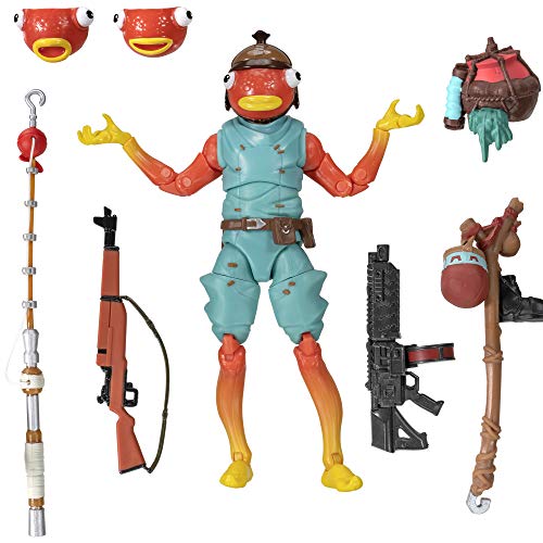 Fortnite FNT0524 Legendary Series, Paquete de 15.5 cm Figura de acción de palillo de Pescado, Incluye Herramienta de Cosecha, 3 Armas, 1 Espalda Bling, 3 Caras Intercambiables, recogerlas Todas