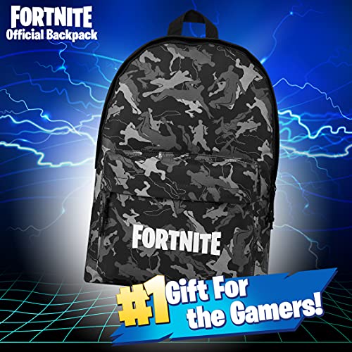 Fortnite Mochilas Escolares Juveniles para Niños, Mochila Escolar de Gran Capacidad para Colegio, Regalos para Niños y Adolescentes (Gris Camo)