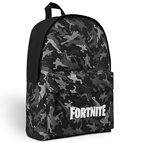 Fortnite Mochilas Escolares Juveniles para Niños, Mochila Escolar de Gran Capacidad para Colegio, Regalos para Niños y Adolescentes (Gris Camo)