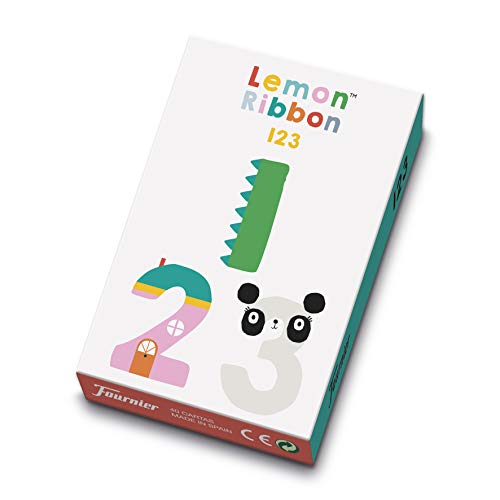 Fournier- Lemon Ribbon 1,2,3, Mi Primer Juego para Aprender los Números Baraja Educativa, Color Multiple (40 Cartas)