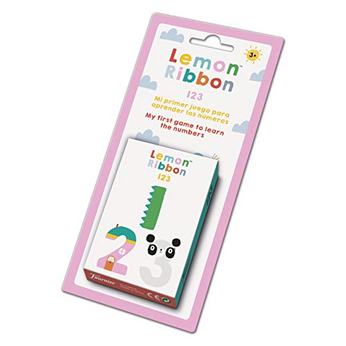 Fournier- Lemon Ribbon 1,2,3, Mi Primer Juego para Aprender los Números Baraja Educativa, Color Multiple (40 Cartas)