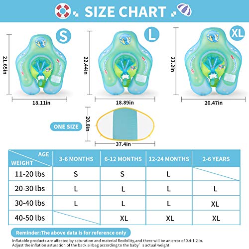 Free Swimming Baby Flotador inflable de la natación del bebé con la ayuda inferior segura y flotadores de la boya de la nadada para los nadados más seguros de la nueva versión grande