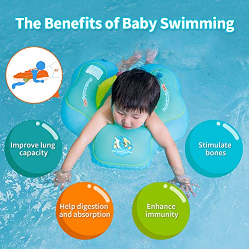 Free Swimming Baby Flotador inflable de la natación del bebé con la ayuda inferior segura y flotadores de la boya de la nadada para los nadados más seguros de la nueva versión grande