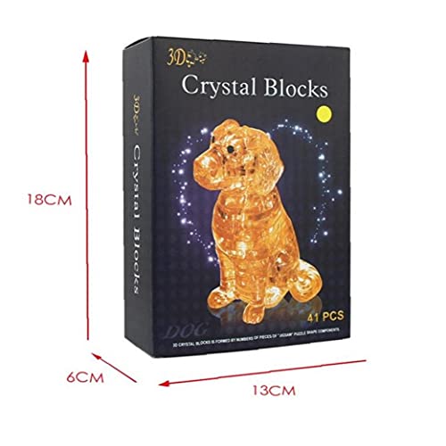 Froiny Puppy Dog Toys Crystal Puzzles Divertido Animal DIY Jigsaw Modelo Juguetes para Niños Niños Juguetes Inteligencia Juguetes (Color Azar)