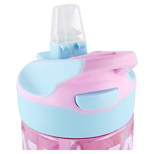 Frozen 2 | Botella de Tritan Reutilizable para Niños | Cantimplora Reusable con Sistema Antigoteo y Pajita de Silicona - Facil Apertura con botón - Sin BPA - Capacidad: 620 ml