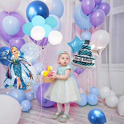 Frozen Fiesta Cumpleaños Decoración, NALCY Invierno Nieve Tema Decoración, Frozen Guirnalda de Globos Decoración, para Niñas Cumpleaños Baby Shower Despedida de Soltera Decoraciones de Fondo