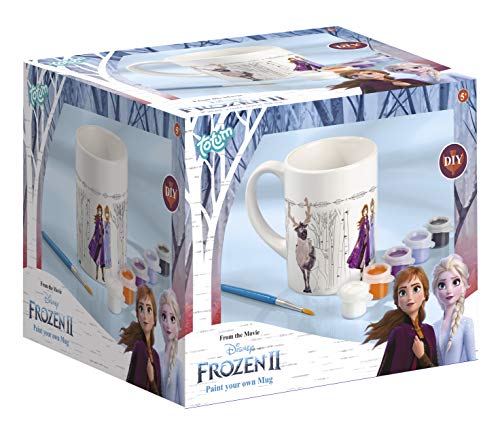 Frozen II- Tasse Zum Bemalen Disney Taza para Colorear (6 Colores Diferentes, Pincel, Regalo para niñas), Multicolor (TM Essentials 680760) , color/modelo surtido