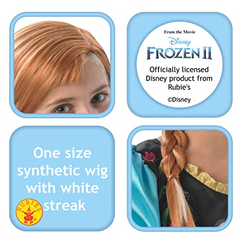 Frozen - Peluca de Anna con trenzas para niña, Talla única infantil (Rubie's 36172)