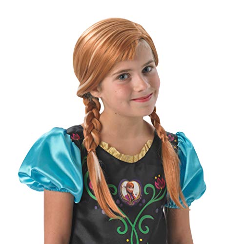 Frozen - Peluca de Anna con trenzas para niña, Talla única infantil (Rubie's 36172)