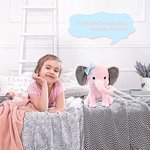 Fuaensm Juguete de peluche de elefante para bebé, juguete de peluche, almohada suave y calmante, decoración de habitación, juguetes para bebés, niños, niñas, rosa,