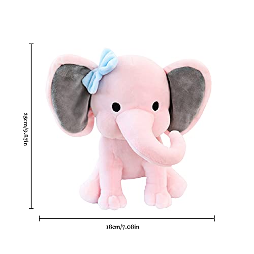 Fuaensm Juguete de peluche de elefante para bebé, juguete de peluche, almohada suave y calmante, decoración de habitación, juguetes para bebés, niños, niñas, rosa,