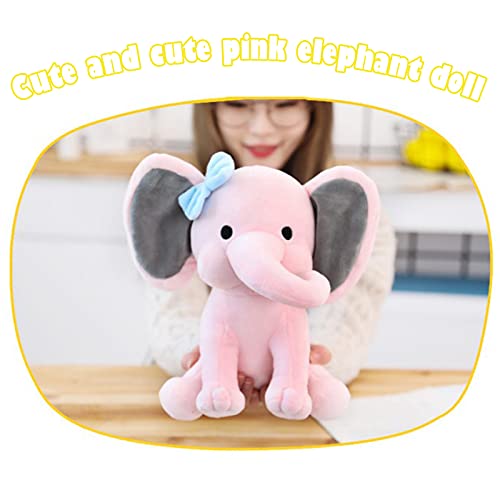 Fuaensm Juguete de peluche de elefante para bebé, juguete de peluche, almohada suave y calmante, decoración de habitación, juguetes para bebés, niños, niñas, rosa,