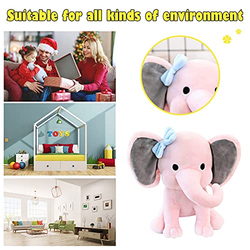 Fuaensm Juguete de peluche de elefante para bebé, juguete de peluche, almohada suave y calmante, decoración de habitación, juguetes para bebés, niños, niñas, rosa,