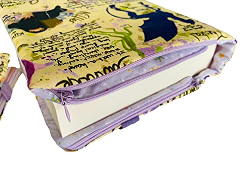 Funda artesanal mediana de solapa para libros y tablets de Animales Fantásticos + marcapáginas de regalo, funda de algodón ecológico, acolchada, Harry Potter. Regalo ideal para adolescentes