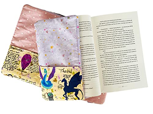 Funda artesanal mediana de solapa para libros y tablets de Animales Fantásticos + marcapáginas de regalo, funda de algodón ecológico, acolchada, Harry Potter. Regalo ideal para adolescentes