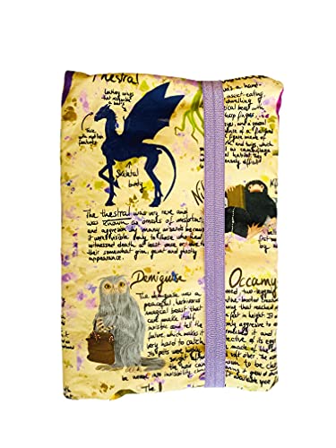 Funda artesanal mediana de solapa para libros y tablets de Animales Fantásticos + marcapáginas de regalo, funda de algodón ecológico, acolchada, Harry Potter. Regalo ideal para adolescentes