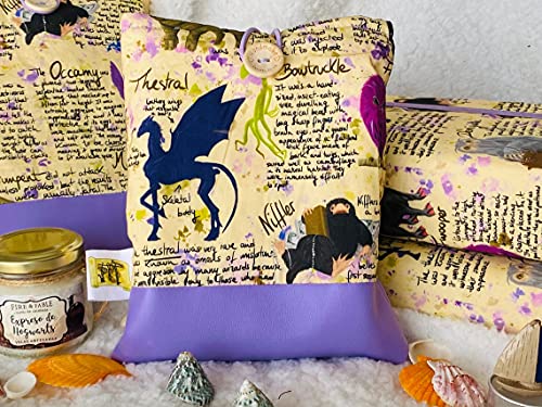 Funda artesanal pequeña para libros y libros electrónicos de Animales Fantásticos + marcapáginas de regalo, funda de algodón ecológico, acolchada, Harry Potter. Regalo ideal para adolescentes