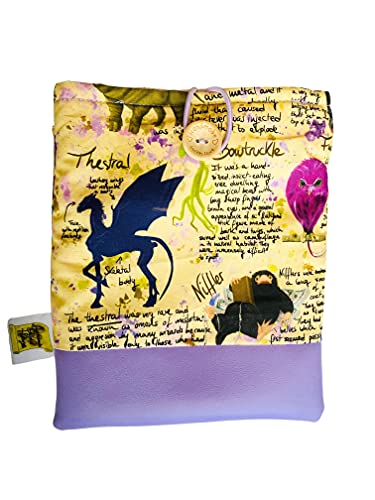 Funda artesanal pequeña para libros y libros electrónicos de Animales Fantásticos + marcapáginas de regalo, funda de algodón ecológico, acolchada, Harry Potter. Regalo ideal para adolescentes