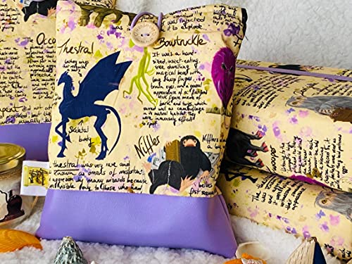 Funda artesanal pequeña para libros y libros electrónicos de Animales Fantásticos + marcapáginas de regalo, funda de algodón ecológico, acolchada, Harry Potter. Regalo ideal para adolescentes