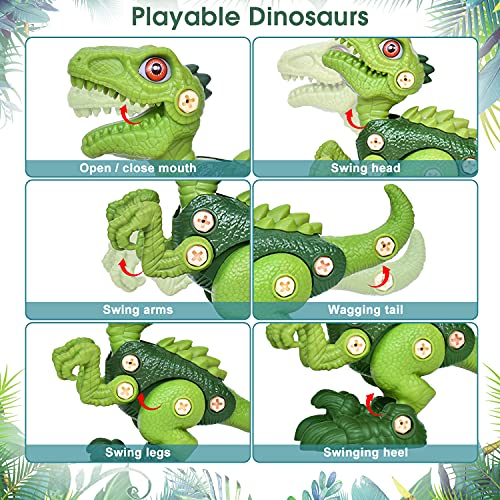 Fundia Take Apart Dinosaur Toys for Kids 3-5, Stem Toys for 3 4 5 6 7 Year Old Boys and Girls, Construction Dinosaur Toys Kids Toys with Electric Drill for 3-7 Year Old Boys and Girls Birthday Gifts