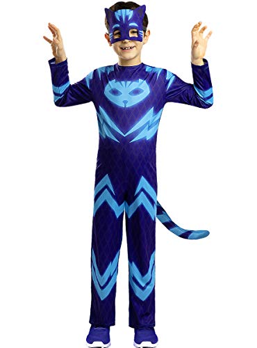 Funidelia | Disfraz de Gatuno PJ Masks Oficial para niño Talla 3-4 años ▶ Dibujos Animados, Gatuno, Buhita, Gekko - Color: Azul - Licencia: 100% Oficial