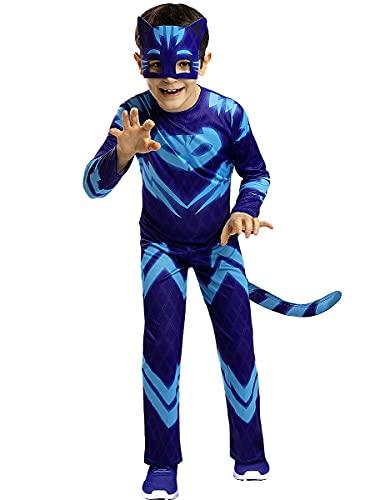 Funidelia | Disfraz de Gatuno PJ Masks Oficial para niño Talla 7-9 años ▶ Dibujos Animados, Gatuno, Buhita, Gekko - Color: Azul - Licencia: 100% Oficial