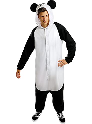 Funidelia | Disfraz de Oso Panda Onesie para Hombre y Mujer Talla XL ▶ Animales, Oso - Color: Blanco - Divertidos Disfraces y complementos para Carnaval y Halloween